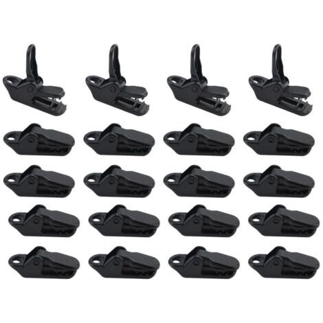 50 Pièces Clips de Bâche, Auvent Clip, Tente en Plastique pour Camping Canopy Clips de Bâche Auvents, Noir (1/5)