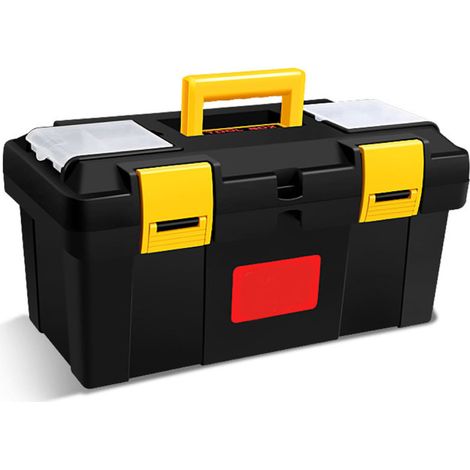 Caja de herramientas multifuncional para el hogar, grande, mediana y pequeña, portátil, para electricistas, reparación de automóviles, caja de almacenamiento Black Warrior de 18". (1/5)