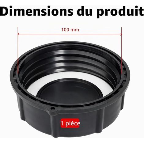 Bouchon cuve s100x8 100mm IBC 1000l, Bouchon Couvercle IBC DN80 Réservoir Aquarium, vanne fût, arrosage Jardin Adaptateurs Robinet Outils (S100 X8) (1/4)