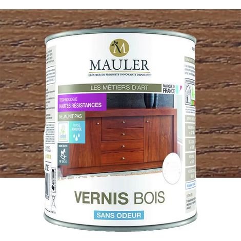 Vernis bois sans odeur MAULER Chêne foncé satin 1 L (1/3)