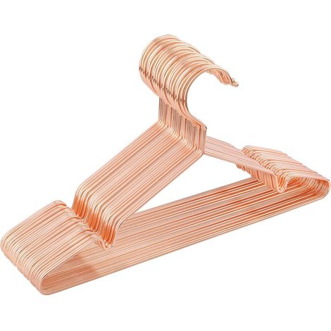 Lot de 20 Cintres, Métal chromé, Antirouille, Encoches antiglisse, Gain de place, Armoire, Dressing