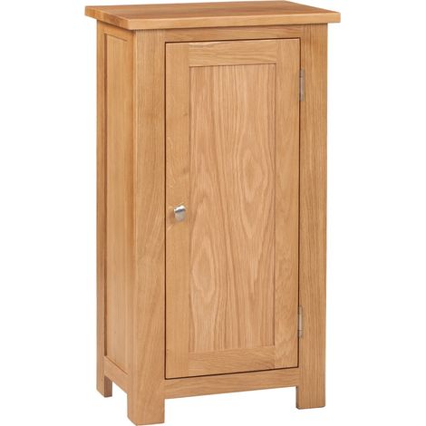 Hallowood Furniture Waverly Oak Small Cupboard, 1-Door Wooden Storage Cabinet with 2 Adjustable Shelves, Hallway Cupboard, Light Oak Furniture for Bedroom, Kitchen, or Living Room (1/5)