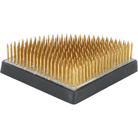 Pique-fleurs en forme d'éventail - Fixation Kenzan professionnelle pour compositions florales - Aiguilles en cuivre et plomb - Diamètre 16 cm - Base antidérapante incluse