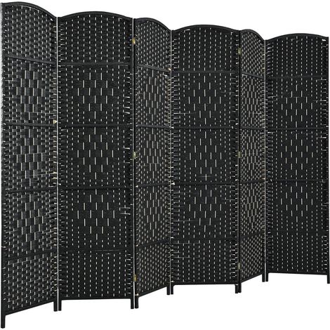 6 Panel Room Divider Privacy Screen Wall Folding Partition Hand-woven Rattan (1/5)