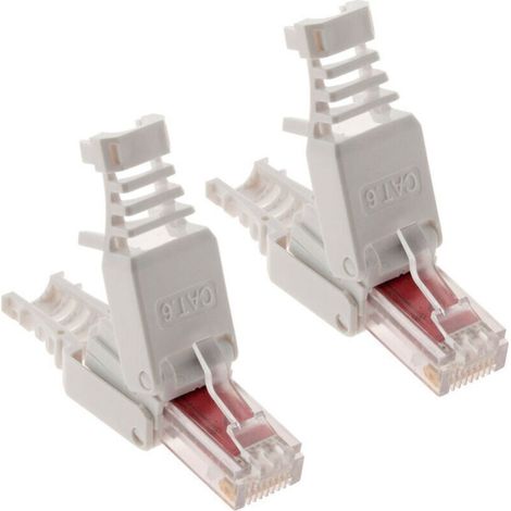 Jeu de 10 fiches RJ45 CAT 6, outils non inclus, fiches cristal sans pression catégorie 6e (1/3)