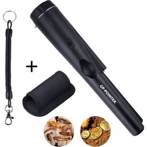 (black)Metal Detector Pointer Probe Waterproof Pinpointer Treasure Hunting Digging Tool Buzzer Vibration Automatic Tuning (1/4)