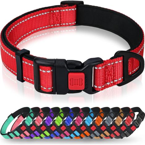 Collier Chien Réfléchissant Anti-Fugue pour Chien Moyen, Rouge (1/5)
