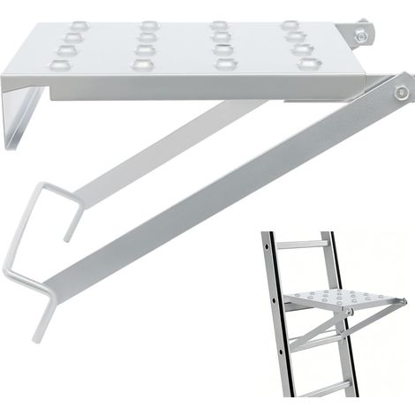 HAUTOUR Plate-Forme de Travail, Marchepied suspendu pour échelles, Plateforme de Travail pour Echelle Tools Etagère de Travail pour Toutes Les Echelles Tenir 150 kg (1/5)