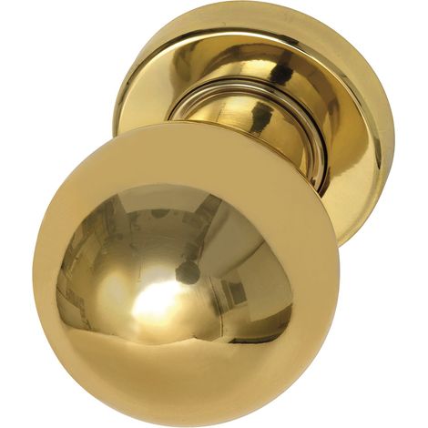 MARCHESI FH Türknopf Kugelform - auf Rosette, ø 50 mm fest, Messing poliert (1/3)