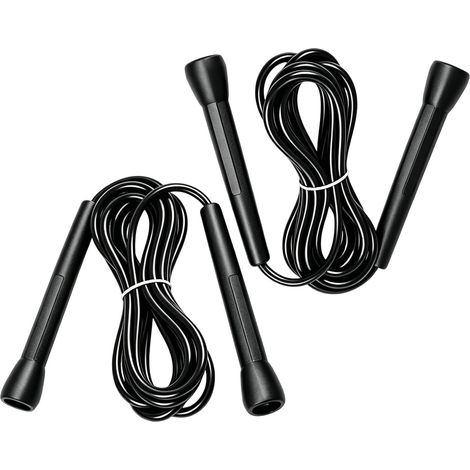 2 x Adjustable Skipping Rope 3 m for Adults, Lightweight PVC Skipping Rope for Fitness, Double Unders, Cardio and Daily Use (1/5)