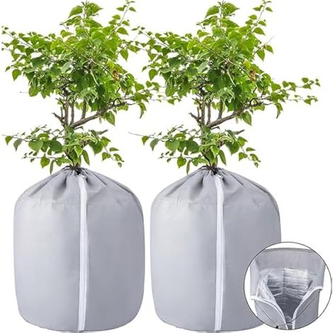 2 Stück Thermo Topfschutz -50x45cm Topfpflanzen Schutzbeutel für Pflanzen - Winter Topfschutz mit Zugband - Frost Schutz für Pflanzkübel Pflanztöpfe für Pflanzen (1/5)