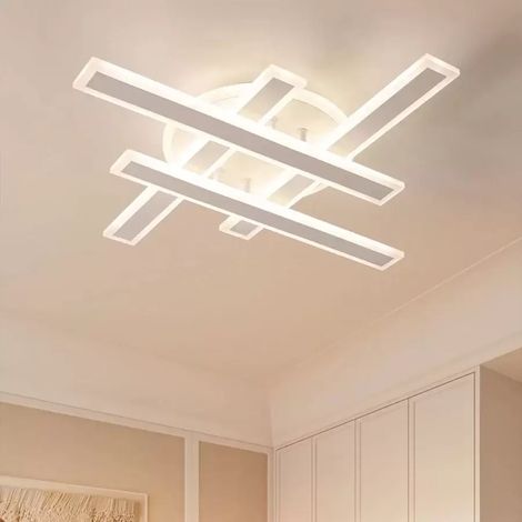 Lustre LED 79W 46x5.5x7.5 Lumiere Gradable Blanc Metal (1/3)