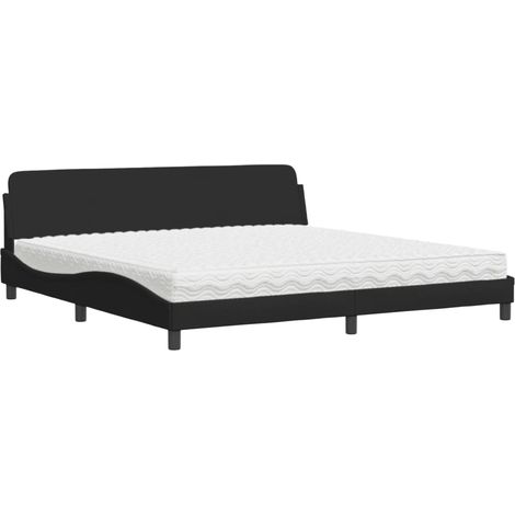 Maison Exclusive - Bett mit Matratze "Dover" Schwarz 200x200 cm S (1/5)