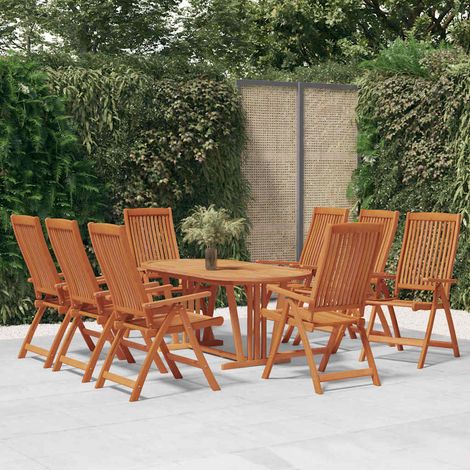 Lot de 8 Chaises de jardin pliables - Chaises d'extérieur pour terrasse/jardin Bois d'eucalyptus massif BV444622 - BonneVie (1/5)