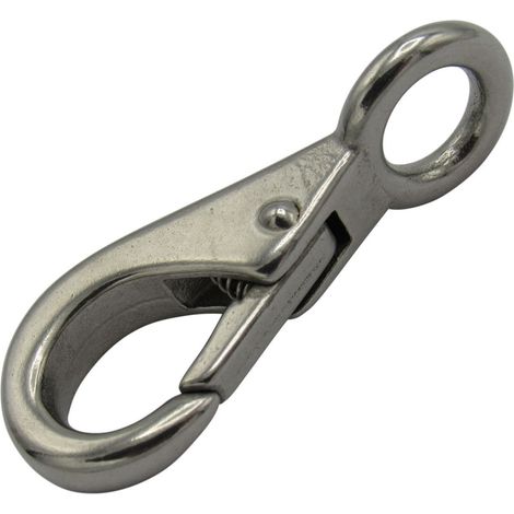 Quick Release Snap Hook with Fixed Eye Size 2 (83MM Stainless Steel Boat Shackle Attachment) (1/5)