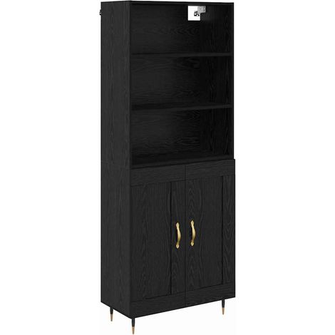 Maison Exclusive - Aparador alto Roble negro 69,5 x 34 x 180 cm
