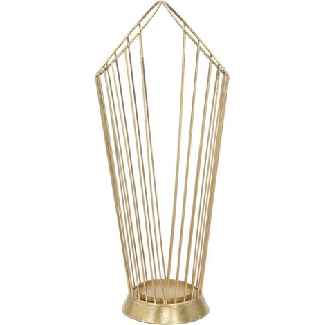 Portaombrelli Glam Stick in ferro oro con struttura a fili 25,5x18,5x60 cm