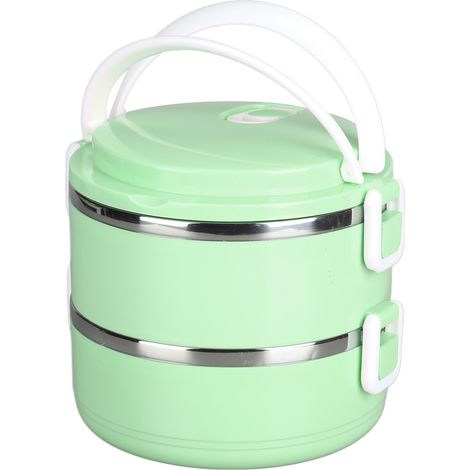 Boîte-repas isotherme empilable en acier inoxydable 304, contenant alimentaire étanche à double paroi pour repas chauds, couleur verte