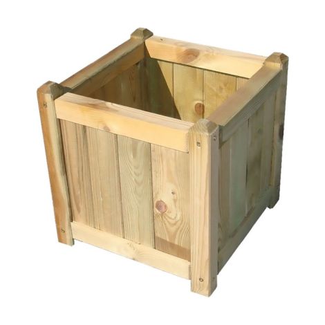 Porte plantes en bois de pin autoclave 40x40x40 cm – Usage intérieur et extérieur – Kit de montage inclus (1/2)