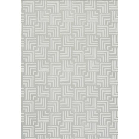 Tapis blanc à motif graphique en relief - 80 x 150 cm (1/5)