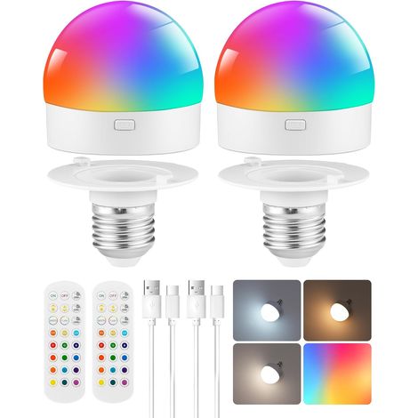 Ampoule Rechargeable E27, Lot de 2, usage domestique, installation, entretien, accessoire (1/5)