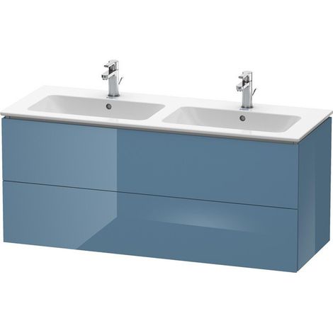 Meuble sous-vasque L-CUBE 1290x481x555mm bleu pierre brillant