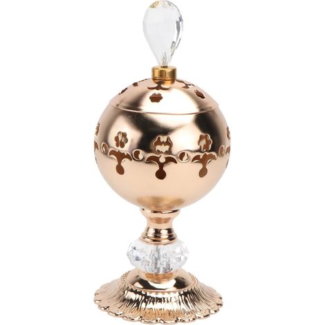 Porte-Parfum en Métal Doré Design Ajouré et Finition Soignée, Bougeoir Décoratif pour Bureau ou Restaurant, Support pour Bâtonnet de Bougie Parfumée (1/5)