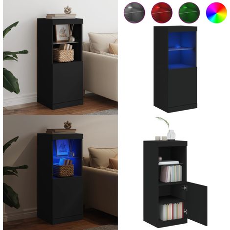 Buffet avec lumières LED noir 41x37x100 cm - Buffet Design Moderne - Meuble Rangement - Luminaire Led - Décoration Intérieur - Mobilier Salon - Home & Living (1/5)