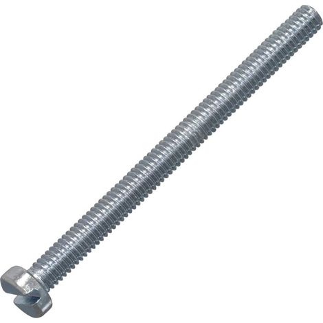 Lot de 20 Vis à métaux à tête cylindrique M4x50 mm à empreinte fendue S - boulon d'assemblage - DIN 84 - dureté 4.8 - en acier zingué - couleur argent