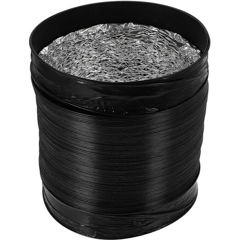Tuyau d'aération de cuisine en PVC noir compatible avec l'évacuation des gaz (1 pièce). (1/5)