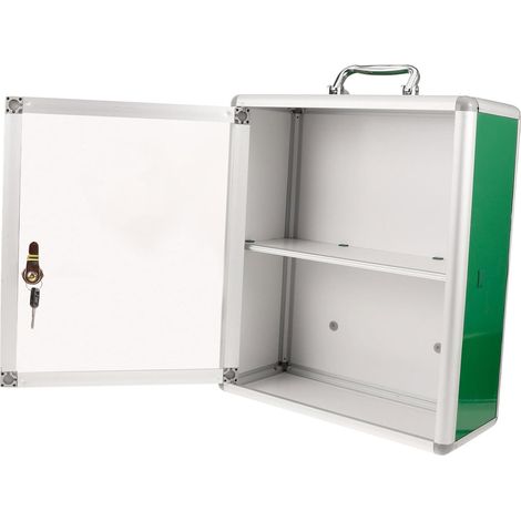 Armoire pour Classement et Rangement Pratique Murale en Alliage D'aluminium de Premiers Secours Porte Transparente Grosse Capacité Casier Bureau (1/5)