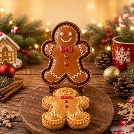 Mini tartaletas navideñas con un exclusivo molde para tartaletas con botón pulsador, prensa de repostería festiva para dar forma a la masa, máquina para preparar postres navideños en casa. (1/5)