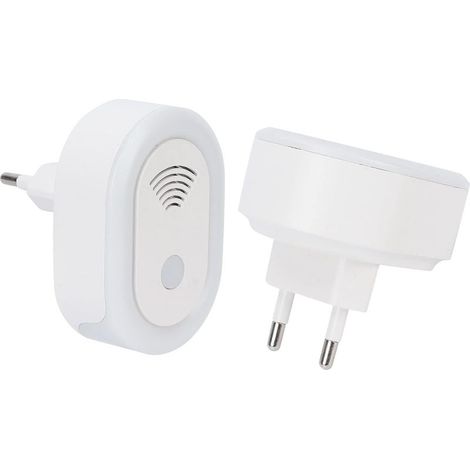 Contrôleur d'élimination des acariens par ultrasons, 2 pièces (réglementation européenne), prise directe pour l'élimination des acariens par ultrasons dans la chambre à coucher (1/5)