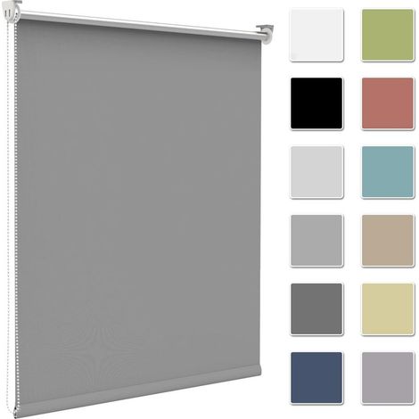 Gris Clair,50l x200L cm Store Enrouleur Occultant sans Perçage, Isolant Thermique pour Fenêtre ou Porte, Facile à Installer, Protéger Votre Vie Privée, pour Chambre,Salon, Salle de Bain
