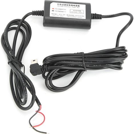 Kit de câblage automobile 12 V/24 V vers 5 V 2,5 A, câble convertisseur de surveillance de stationnement, connecteur mini USB coudé (1/5)