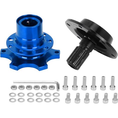 Durable Quick Release Steering Wheel Kit for Professional Racing, Easy to Use for Modified Cars, High Strength Alloy for Any Steering Wheel (Blue) (1/5)