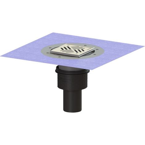 -Boden-/Deckenablauf Ecoguss DN 80, senkr., Variofix, Schlitzrost (1/2)