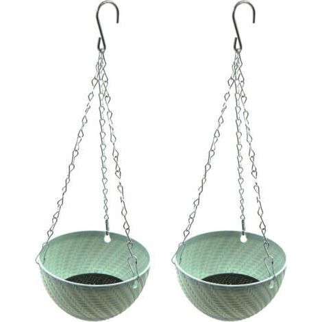 Étagère d'extérieur - 2 pots de fleurs suspendus - 15 × 8,5 cm, bleu 2 pièces (1/5)