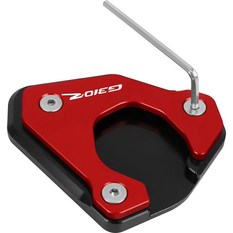 (G310R rouge 22-23) Compatible avec BMW G310GS G 310GS G 310 GS 2017-2023 Accessoires moto Plaque d'extension de béquille CNC Béquille latérale Agrandissement du patin maxpower (1/4)