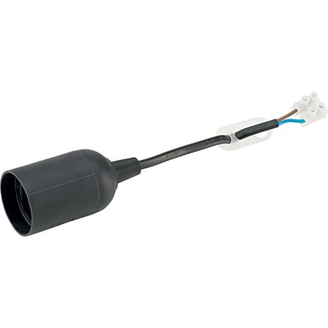 E27 Baustellen- und Renovierungsleuchte mit 15 cm Kabel, schwarz (1/3)