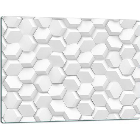 Tabla de cortar de vidrio de 52x40 cm, placa blanca (1/5)