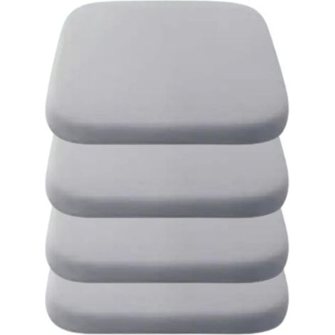 Lot de 4 Galette de Chaise, Carré Mousse à mémoire de forme Coussins de chaise Doux épaissi Antidérapant Coussins (Size:40×40cm,Color:Gris clair) (1/5)