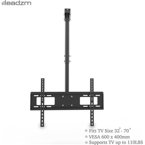 TMC-7006 Retractable Ceiling Mount TV Bracket for 32 to 70 Inch Flat Screen TVs - Adjustable Roof Rack Pole