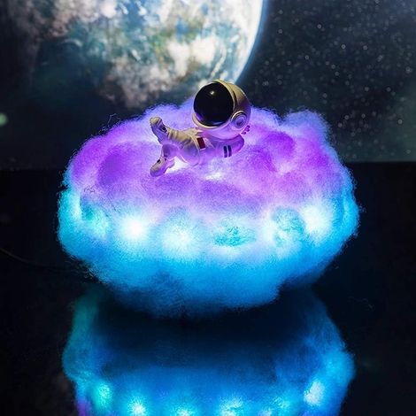 MINKUROW Luz Nocturna Para Niños, Lámpara De Astronauta De Nubes De Colores Led, Luz Nocturna De Astronauta De Ensueño Creativo Para La Decoración De La Habitación De Los Niños (1/3)
