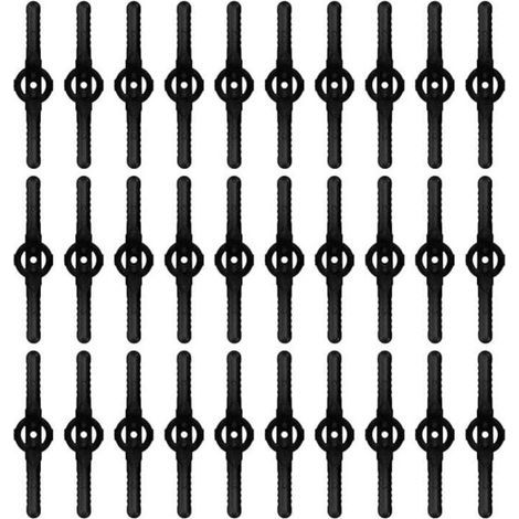 30 Stück Ersatzklingen aus Kunststoff, Trimmerklingen, Rasenmäherklingen, Rasenmäherzubehör, Ersatzklingen für Akku-Trimmer - (schwarz) (1/5)