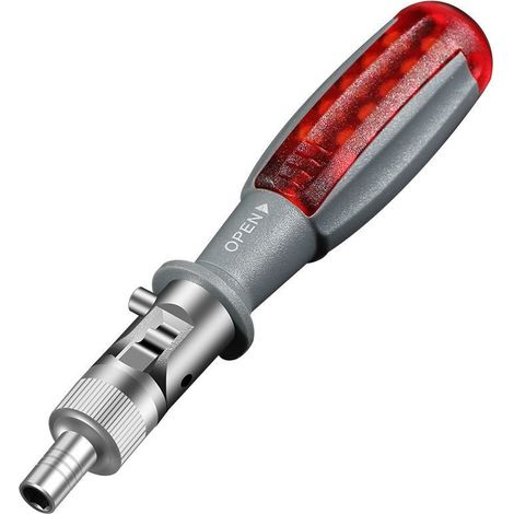 Tournevis à cliquet rouge (1 pièce) avec embouts magnétiques multiples, petit tournevis de poche 10 en 1, idéal pour la maison et les accessoires intérieurs de voiture. (1/5)