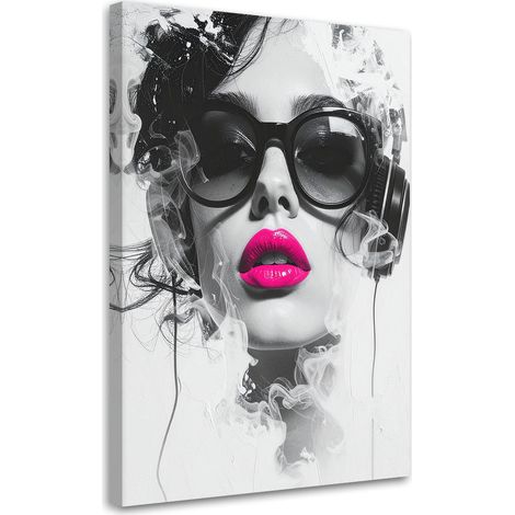 Stampe su Tela, Donna Glamour Ritratto moderno Nero Bianco, 20x30 (1/5)