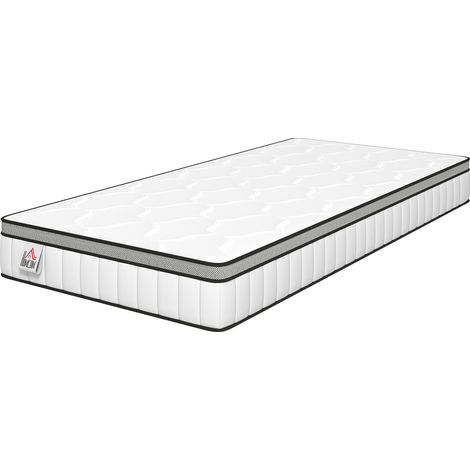 Matelas 90x190 cm 20cm épaisseur ressorts ensachés 7 zones mousse mémoire gel rafraîchissant (1/5)
