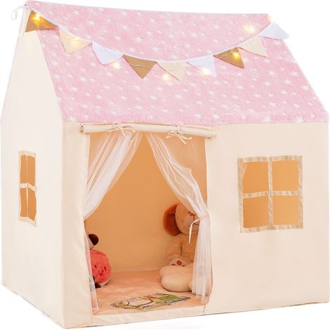 Indoor-Spielhaus für Kinder mit Matte und Sternenlichtern