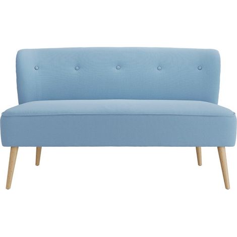 Beau 2 Seater Sofa - House Weave - L68 x W130 x H79.5 cm - Cornflower Blue/Blonde